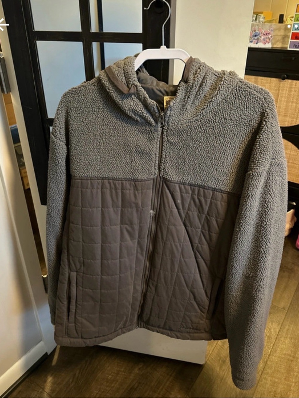 RedHead Kids Gray Quilted & Sherpa Hooded Puffer Jacket